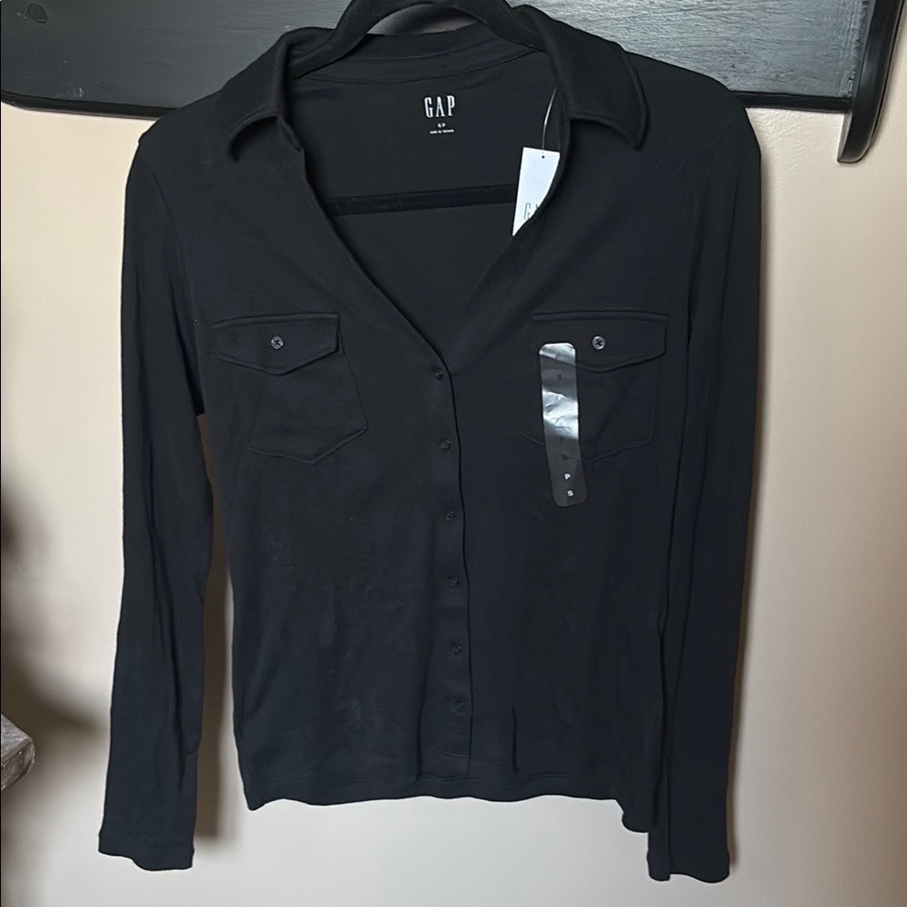 GAP Black Button-Up Shirt
